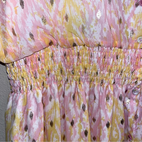 House of Harlow 1960 Metallic Boho Floral Maxi Dress Size Small - Picture 6 of 9